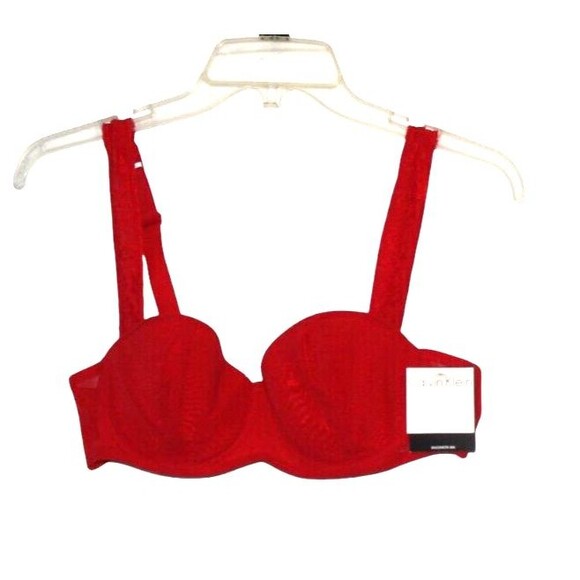 Calvin Klein Size 38B Balconette Bra Red Lightly Padded Underwire - Picture 2 of 3